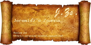 Jeremiás Zsanna névjegykártya